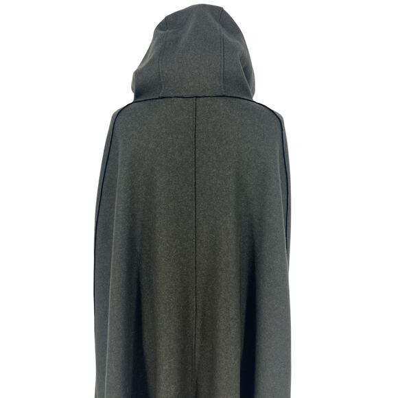 Lamberto Losani Hooded Poncho 100% Cashmere in Green - Picture 15 of 16